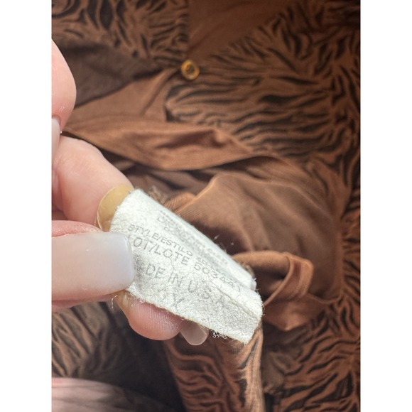 Sharon Anthony Animal Print‎ Blouse Stretch Longsleeve Acetate Blend 2x Mob Wife - Picture 3 of 7